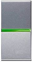 Выключатель кнопочный с подсветкой без рамки ABB Niessen Zenit 1-кл. 1 мод. N2104.5 PL серебро картинка
